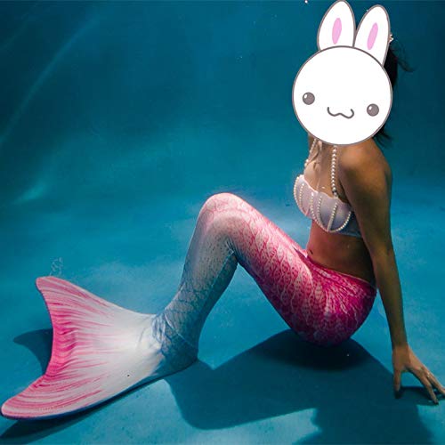 Dunnomart Mermaid Tail Monofin Swimmable Swimsuit Adult Women Halloween Party Swimwear Bikini
