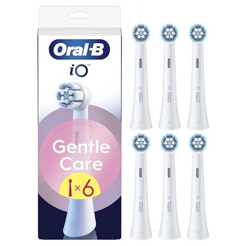 Oral-B Series iO Gentle Care Cabezales De Recambio Originales, Pack de 6 Recambios Blancos Para Cepillos De Dientes Eléctricos Oral-B iO, Cepillado Suave, Apto Para Encías Sensibles
