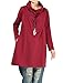 Mordenmiss Women's New Cowl Neck Long Sleeve Tunics Tops M Red