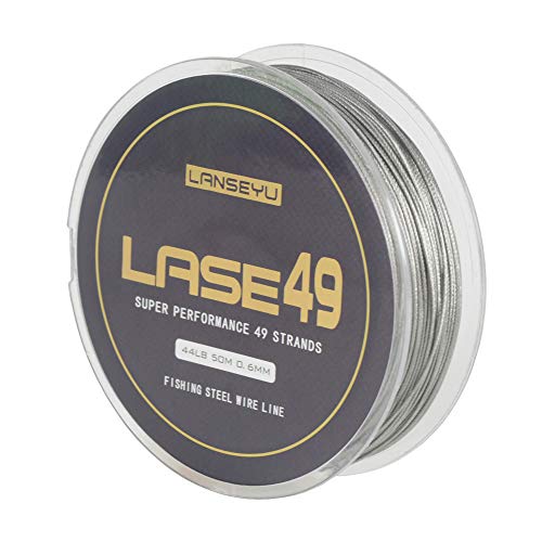 Lanseyu Fil De Pêche En Acier Inoxydable 7 X 7 Brins 0,6 Mm 50 M 20 Kg
