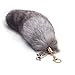 Huloo Silver Blue Fox Fur Tail Bag Pendant Car Key Footwear 15-18in Centimeters