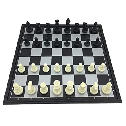 Akanksha Deal Standard Folding & Magnetic Chess Tournament Set Board Size 25 cm x 25 cm King Height 5 cm Travel Games Gifts for Kids & Adults