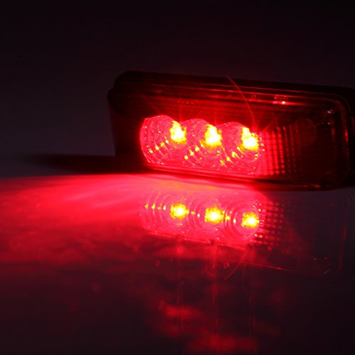 2pcs 3.9 inches 3 Leds Truck Trailer 12V Led Front Rear LED Side Marker Lights Indicator Lamp Rock Light for Truck Trailer Boats,Sealed and Waterproof, Surface Mounted Installation, 2 Red - Thumbnail 4