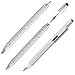 Tool Ballpoint Pen Screwdriver,Mini Multifunction Stylus Aluminium Ballpoint Pen 6-in-1 Combo Pen with Stylus, Flat and Phillips Screwdriver Bit, Bubble Level, and 4