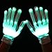 Elar Julie LED 12-Color Flashing Skeleton Gloves - Novelty Halloween Costume Party Gloves, 1 Pair, White