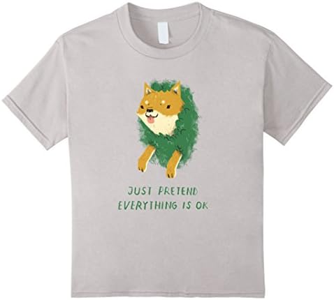Kids Bush Shiba T-shirt (light) / doge shiba inu dogs T-shirt 6 Silver