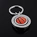 Jzcky Shzrp Cute Creative Car Keychain, Metal Pendant Key Chain Ring KeyRing Keyfob (Rotating Basketball)