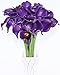 simpleyourstyle Calla Lily Artificial Flower 20pcs No Vase Bridal Wedding Bouquet 20 Head Latex Real Touch Flower Bouquets (Purple)