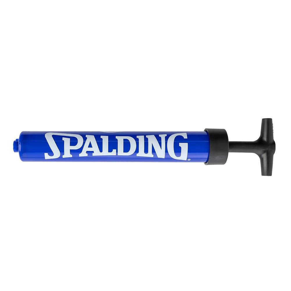 Spalding - Single Action Ball Pump - Blue - Needle Included - Air Pump Basketball - Football Pump - Portable