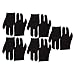 Black Stretch Velvet 3 Fingers Gloves For Billiard Cue Pool Pack Of 10
