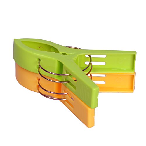 ECROCY 8 Pack Beach Towel Clips in Bright Colors - Jumbo Size Beach Chair Towel Clips - Keep Your Towel from Blowing Away,Clothes Lines