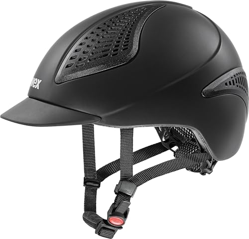 uvex Exxential III Reithelm – Sicherheit & Komfort – Leichtes Inmould-Design – Ponytail Cut – Black mat XXS-S