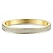 GuqiGuli Swarovski Elements Crystal Pave Oval 14K Gold-Tone Bangle Bracelet for Women, 7.4''