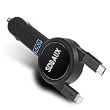 Car Charger, SIQIWO Quick Charge 3.1A/15W with 2.3 ft Dual Retractable Cable and USB Port, Compatible with iPhone Xs Max XR X 8 7,Samsung Galaxy S9 S8 Note 8 LG V30 Moto Z2 Google Pixel 2 XL and More