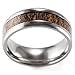 SHARDON Men's 8mm Beveled Edge Titanium Wedding Ring with Real Deer Antler Inlay