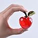 LONGWIN 40mm (1.6 inch) Crystal Apple Figurine Paperweight Glass Fruit Home Decor Christmas Decoration Ornaments Red