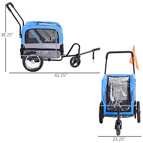 Aosom 2in1 Small Dog Bike Trailer and Bike Stroller with Hitch