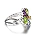 JewelryPalace Women's 3ct Blue Topaz Flower Cocktail Engagement Ring 925 Sterling Silver