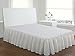 FRESH IDEAS Ideas Bedding Ruffled Bed Skirt, Classic 14” Drop Length, Gathered Styling, King, White FRE30114WHIT04