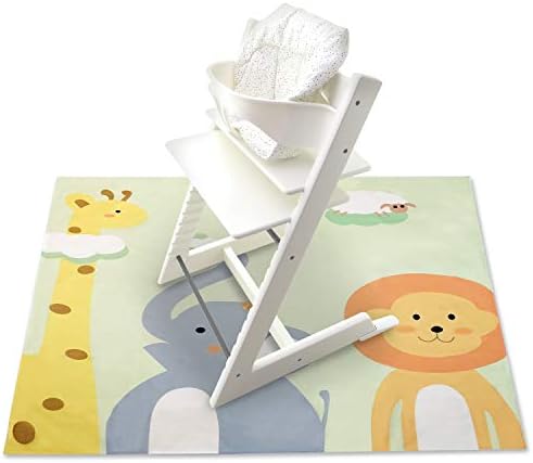 Plin お食事マット 床 食べこぼし マット 防水 ベビー 赤ちゃん 幼児 椅子 テーブル 離乳食 動物