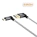 CableCreation 6.5Feet [2-Pack] 90 Degree USB 2.0 A to Micro USB B Cable, Double Angle-Dual Angled Micro USB Cable with Aluminium Case,2Meter, Space Gray