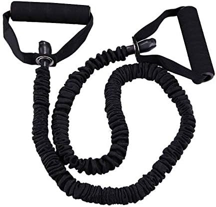 Water Hep Handle Pull Cord Rope Cord Covered Resistance Bands with Padded Handles Yoga Pull Rope Fitness Workout Sports Bands Black