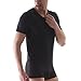 DAVID ARCHY Men's Undershirts Micro Modal Ultra Soft T-Shirts Stretch Moisture-Wicking V-Neck Tees for Men, 3-Pack (M, Black)