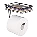 mDesign Toilet Tissue Paper Holder and Multi-Purpose Shelf - Wall Mount Storage Organizer for Bathroom, Holds 1 Mega Rolls - Durable Metal Wire Design - Bronze