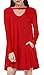 Giotto Women’s Long Sleeve Swing Casual Loose T-Shirt Dress With Pockets
