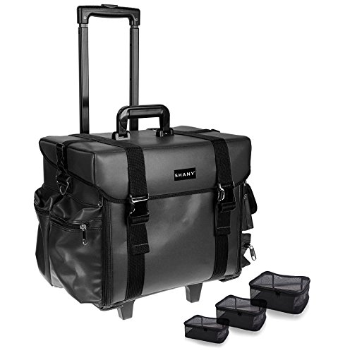 Shany makeup artist soft rolling trolley cosmetic case with free …