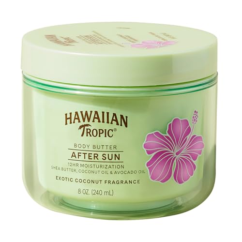 Hawaiian Tropic After Sun Lotion Moisturizer and Hydrating Body Butter with Coconut Oil, 8 ounce