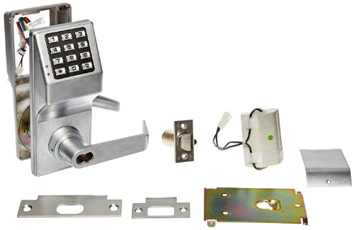 Alarm Lock Trilogy T2 100-User Weatherproof Interchangeable Core Electronic Digital Keypad Cylindrical Lock Leverset, Satin Chrome Finish