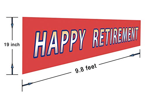 Silvima Large Happy Retirement Banner | Huge Retire Party Sign | Retirement Party Celebration Decoration