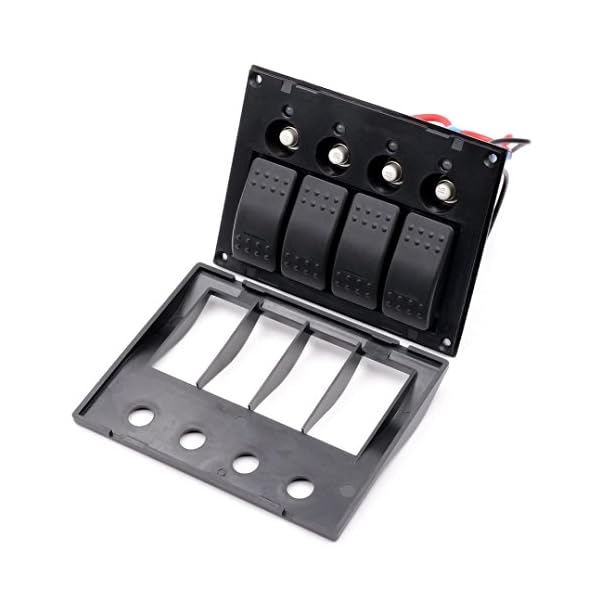 Boddenly-Digital-Voltmeter-4-Gang-Marine-Boat-Car-Switch-Panel-Toggle-Switches-Water-resistant-Enclosed-Rocker-Switch
