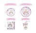 Unicorn Party Supplies Set - Plates, Cups, Napkins, Tableware, Bunting Banner, Table Cover kit - Set of 16 -Cute, Magical, Fantasy decorations for Girls and 1st Birthday by My Greca Party Favors