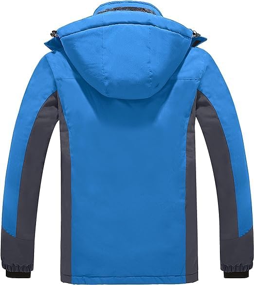 Giacca da Sci Uomo Felpata Impermeabile Giubbotto da Montagna Blu M