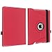 eForCity 360-degree Swivel Leather Case Compatible with Apple® iPad® 2 / iPad® 3rd Gen / The new iPad® / iPad® with Retina display / iPad® 4, Hot Pink
