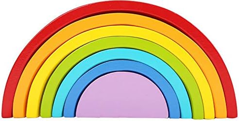 XWB Wooden Blocks Rainbow Nesting Stacking Toy Early Learning Tool