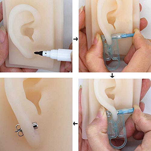 Romlon Ear Piercing Gun, 8pcs disposable Safety Sterile Ear Piercing Gun Unit Tool with Alcohol Pad Asepsis Pierce Kit Blue for Piercing kit Piercing Supplies