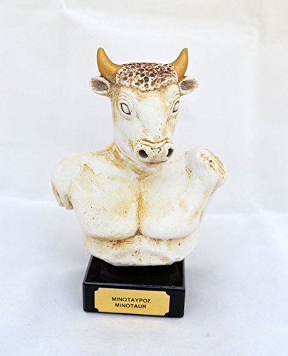 Estia Creations Minotaur Statue Bust Part Man Part Bull Mythical Bull-Headed Creature