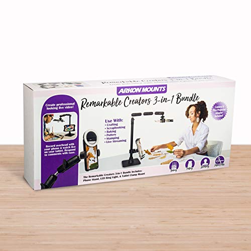 ARKON Phone Holder Full Kit Adjustable Overhead Arm Cell Phone Table