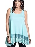 Oversize Vest Blouse,Hemlock Women Summer Plus Size Tops Shirt (3XL, Blue)