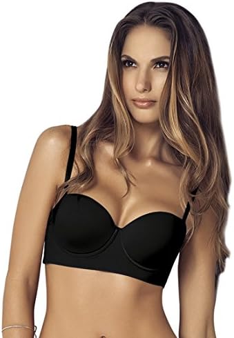 Strapless Bra by Vanessa Lingerie - Removable &amp; Adjustable Straps - Women's Bra (36B, BLACK)