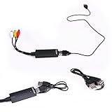 Happy Hours New Mini Portable Hot Sale Plug-and-play USB 2.0 Easycap Video Capture Device Video TV DV VHS Audio to DVD PC Converter Grabber Capture Adapter Compatible with Windows XP Sp2 / Vista/windows 7 32, Fits for File Format AVI¡MPEG-1/2/4¡JPG¡BMP