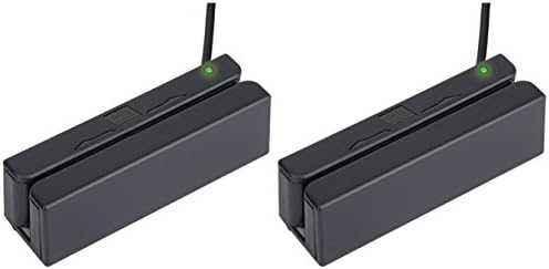 YBG Imports Set of Two (2) USB Credit Card Reader Mini Magnetic Swiper 3 Track POS System Magstripe Card Reader Hi Lo Co