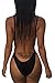 Viottiset Women's Cutout Thong One Piece Monokini Swimsuit Black Bathing Suit Backless Bandage X-Large