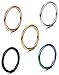 Jstyle 5 Pcs a Set 316L Stainless Steel Septum Piercing Nose Hoop Clicker Ring 16G