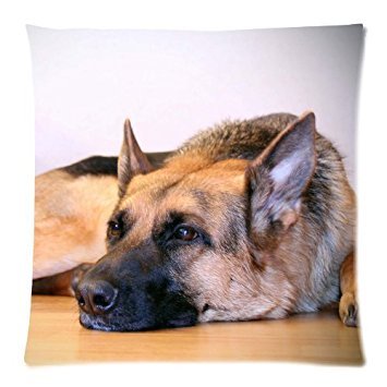 Wholesale Soft Cotton Pillowcase Print Cute Pet Doggy German Shepherd Dog Diy Decorative Cushion Covers 2 Sides 18 X 18-4