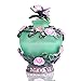 YU FENG Decorative Vintage Glass Perfume Bottle w/Fancy Flower Decor - Retro Green Empty Perfume Bottle Refillable w/Pretty Stopper w/Butterfly Figurine