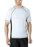 Tesla TM-MSS01-WWK_Large Men's UPF 50+Swim Shirt Loose-Fit Swim Tee Rashguard Top MSS01